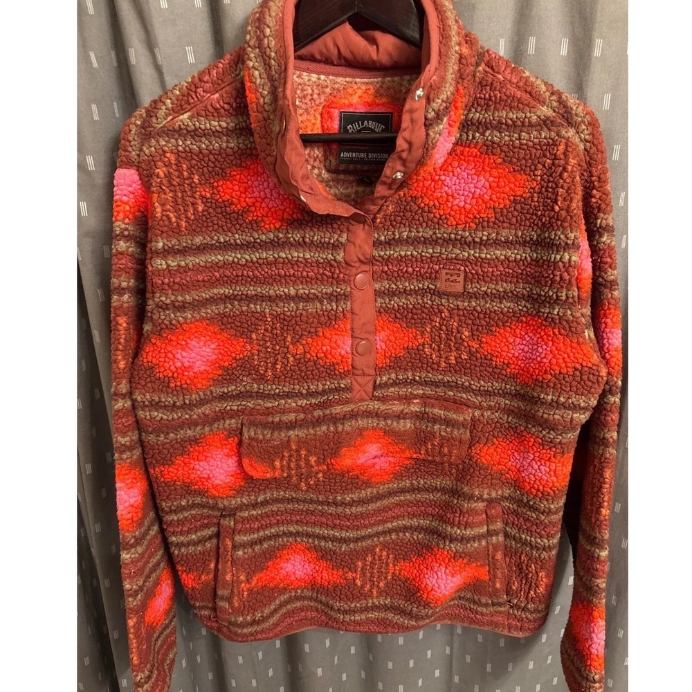 Billabong Adventure Division Switchback Fleece Pullover SWest Print Mens Medium